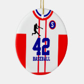 Honkbal Jersey Wit Rood Ornament (Rechts)