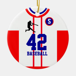 Honkbal Jersey Wit Rood Ornament