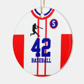 Honkbal Jersey Wit Rood Ornament (Links)