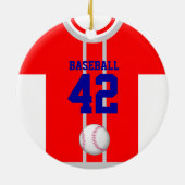 Honkbal Jersey Wit Rood Ornament (Achterkant)