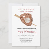 Honkbal jongen baby shower uitnodiging (Voorkant)