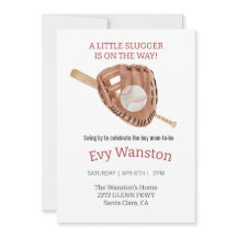 Honkbal jongen baby shower uitnodiging