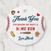 Honkbal Jongen Dank u Verjaardag Dank u Bedankjes Labels (Voorkant)
