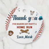 Honkbal Jongen Dank u Verjaardag Dank u Bedankjes Labels (Achterkant)
