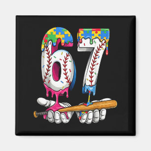 Honkbal Jongen Puzzel IJscrimpje Honkbal Autisme Magneet