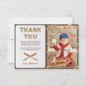 Honkbal Jongen Verjaardag Foto Dank u Kaart (Voorkant)