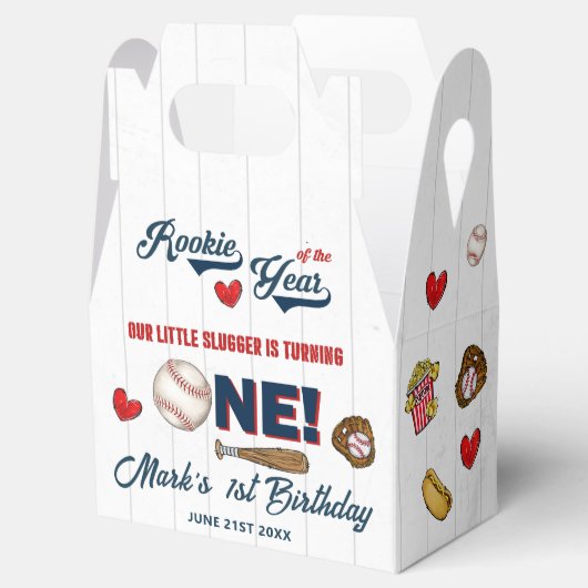 Honkbal Jongens 1e Verjaardag Party Favoriet Box Bedankdoosjes (Geopend)