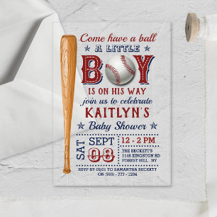 Honkbal Jongens Baby Shower Acryl Uitnodigingen