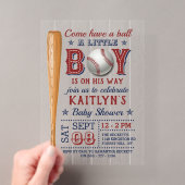 Honkbal Jongens Baby Shower Acryl Uitnodigingen (Insitu (Draagbaar))