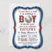 Honkbal Jongens Baby Shower Uitnodigingen (Voorkant)