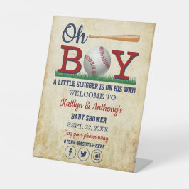  honkbal jongens Baby shower welkom Reclamebord Met Voetstuk