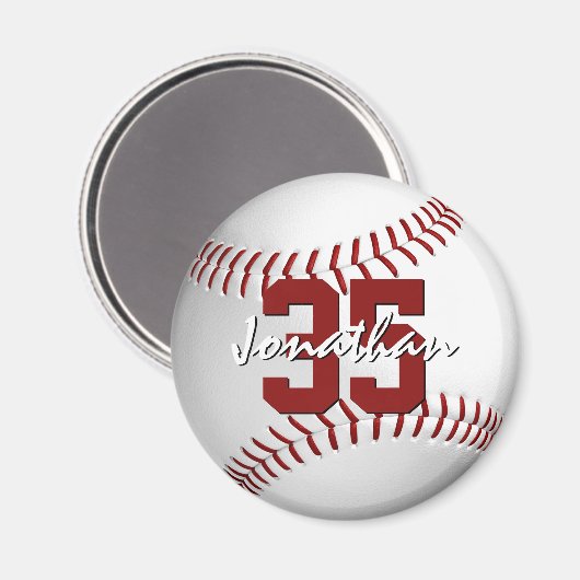 honkbal jongens gepersonaliseerd magneet (Voorkant / Achterkant)