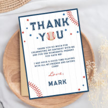 Honkbal Jongens Verjaardag Dank je kaart