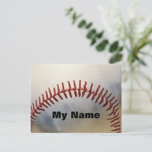 Honkbal Jouw naam Briefkaart (Staand voorkant)