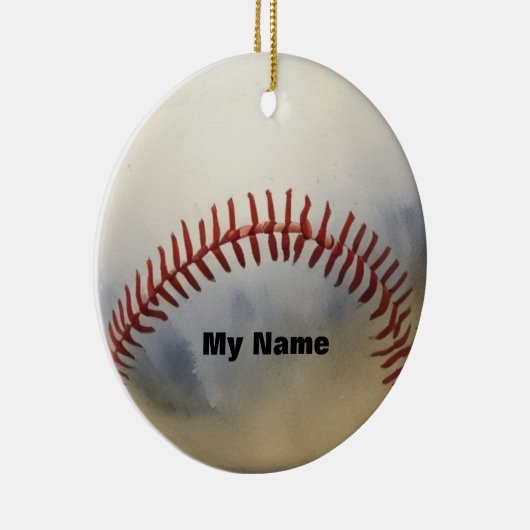 Honkbal Jouw naam Keramisch Ornament (Rechts)