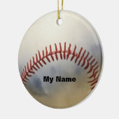 Honkbal Jouw naam Keramisch Ornament (Links)