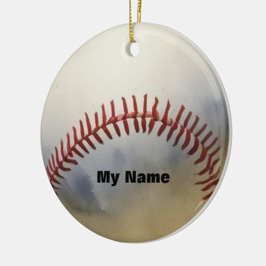Honkbal Jouw naam Keramisch Ornament (Links)