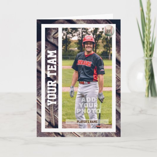Honkbal Kaart Verjaardag Kaart w / aangepaste stat (Voorkant)