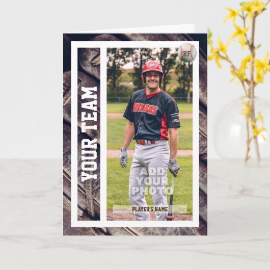 Honkbal Kaart Verjaardag Kaart w / aangepaste stat (Gele Bloem)