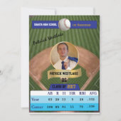 Honkbal Kaart W / Stats Afstudeerder Uitnodigingen (Voorkant)