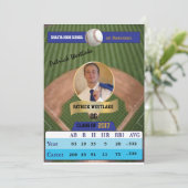 Honkbal Kaart W / Stats Afstudeerder Uitnodigingen (Staand voorkant)