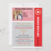 Honkbal Kaart W / Stats Afstudeerder Uitnodigingen (Achterkant)