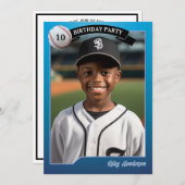 Honkbal Kaarten Foto Verjaardagsfeestuitnodiging (Voorkant / Achterkant)