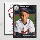 Honkbal Kaarten Verjaardagsfeestuitnodiging (Voorkant / Achterkant)