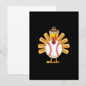 Honkbal kalkoen thanksgiving shirt voor jongens pe kaart (Voorkant / Achterkant)