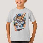 Honkbal Kat intimideert de werper! T-shirt (Voorkant)