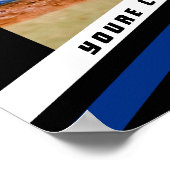 Honkbal Keepsakes in Lively Blue Black Custom Poster (Hoek)