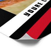 Honkbal Keepsakes in Lively Red Black Custom Poster (Hoek)