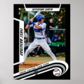 Honkbal Keepsakes in Lively Silver Black Custom Poster (Voorkant)