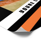 Honkbal Keepsakes in Lively Sinaasappel Zwart Cust Poster (Hoek)