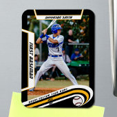 Honkbal Keepsakes Lively Geel Zwart Custom Magneet