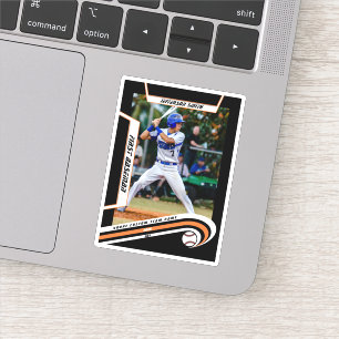 Honkbal Keepsakes Lively Sinaasappel Zwart Custom Sticker