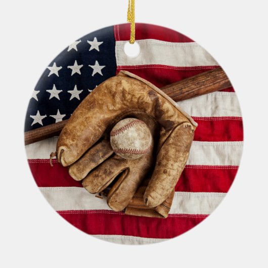 honkbal keramisch ornament (Achterkant)