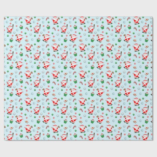 honkbal kerst cadeaupapier (Vlak)