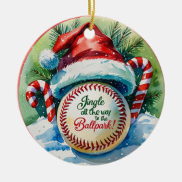 Honkbal Kerst Feestelijke Honkbal Keramisch Ornament