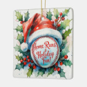 Honkbal Kerst Feestelijke Honkbal Keramisch Ornament (Links)
