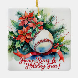 Honkbal Kerst Feestelijke Honkbal Keramisch Ornament