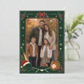Honkbal Kerst Foto Kaart (Staand voorkant)