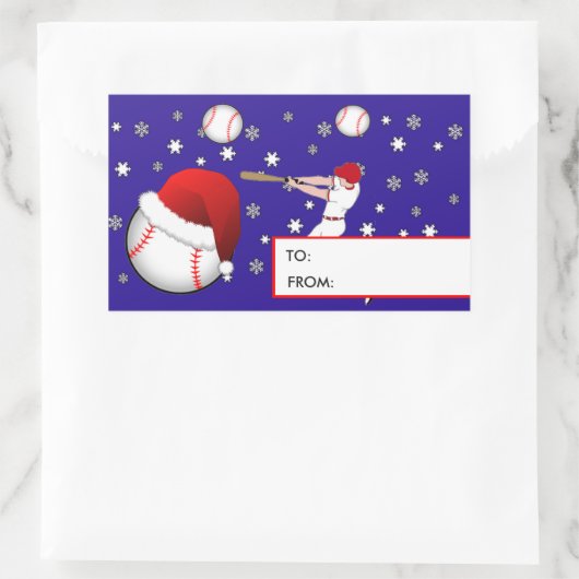 Honkbal Kerst Gift Label Stickers (Tas)