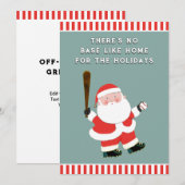 Honkbal Kerst Kaarten (Voorkant / Achterkant)