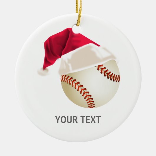 honkbal kerst keramisch ornament (Voorkant)