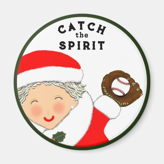 Honkbal Kerst Kousen Stuffers Magneet (Voorkant)