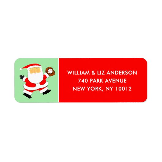 Honkbal Kerst Label (Voorkant)