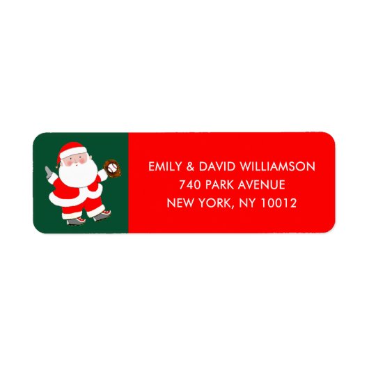 Honkbal Kerst Label (Voorkant)