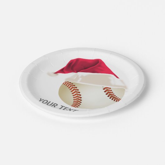 honkbal kerst papieren bordje (Gekanteld)