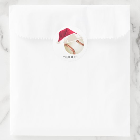 honkbal kerst ronde sticker (Tas)